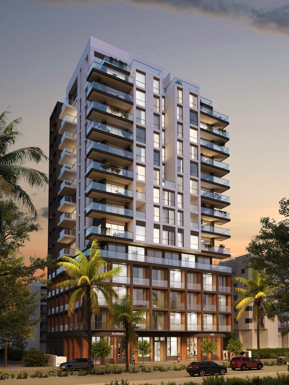 Bat Yam waterfront development evening